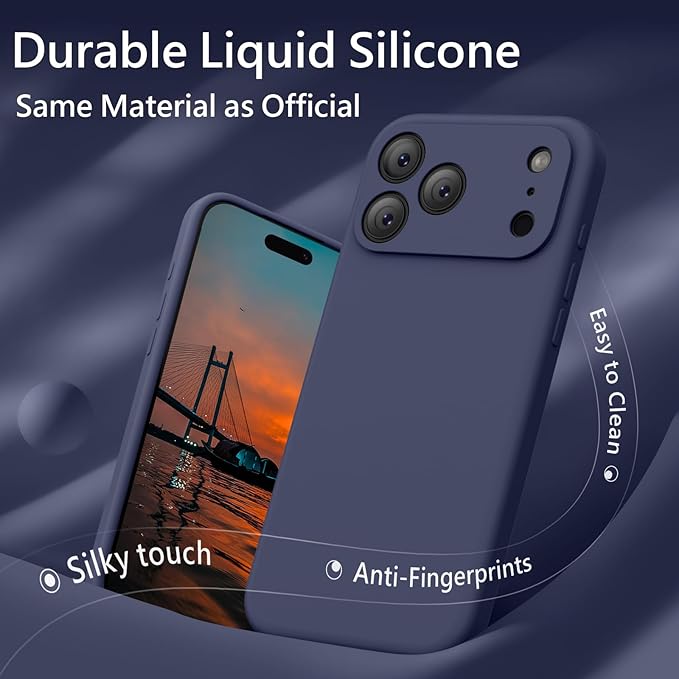 FireNova Magnetic for iPhone 17 Pro Case, Compatible with MagSafe, [Integrated Silicone Camera Control Button] [Camera Protection] Anti-Scratch Microfiber Lining Phone Case, 6.3", Navy Blue