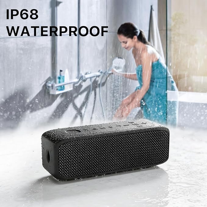 NOBIS 20W Speakers Bluetooth Wireless, IP68 Waterproof Speaker, Up to 24H Playtime, TWS Pairing, Bluetooth 6.0, EQ Mode，Hands-Free Call with App Control for Outdoor, Travel, Home