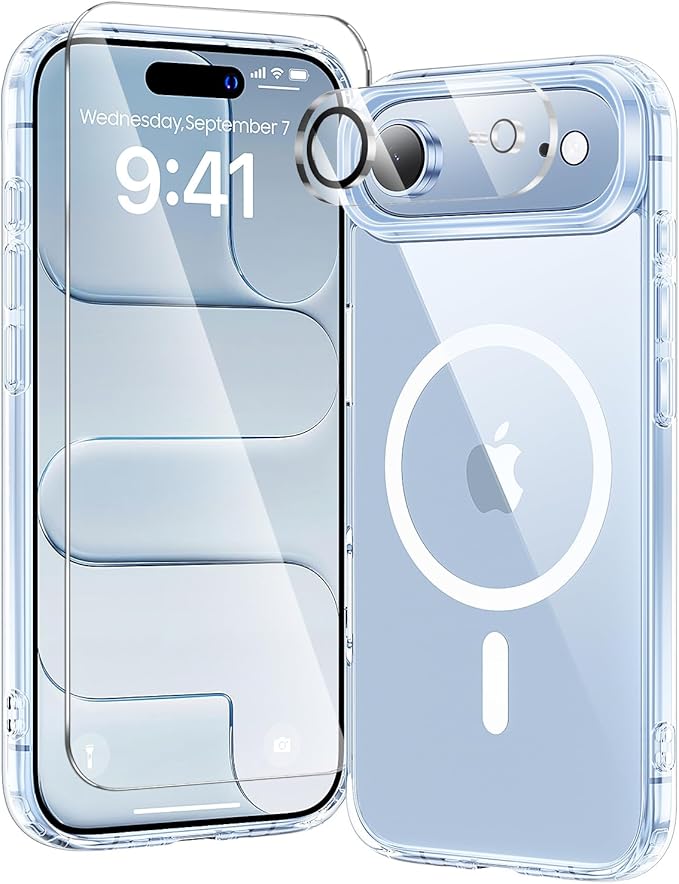 toushion 3 in 1 for iPhone Air Case Clear,Fits MagSafe, Not Yellowing, Screen Protector*1 Camera Lens Protector*1, Military-Grade Protection for Phone Cover 6.5 inch