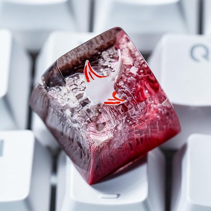 Manta Ray Artisan Keycap Pink Ocean Coral R1 SA Profile Custom Sea Creatures Keycaps 1U ESC Handmade Gaming Resin Key Cap Cherry MX Switch Compatible Mechanical Keyboard Manta Ray Lover Gift