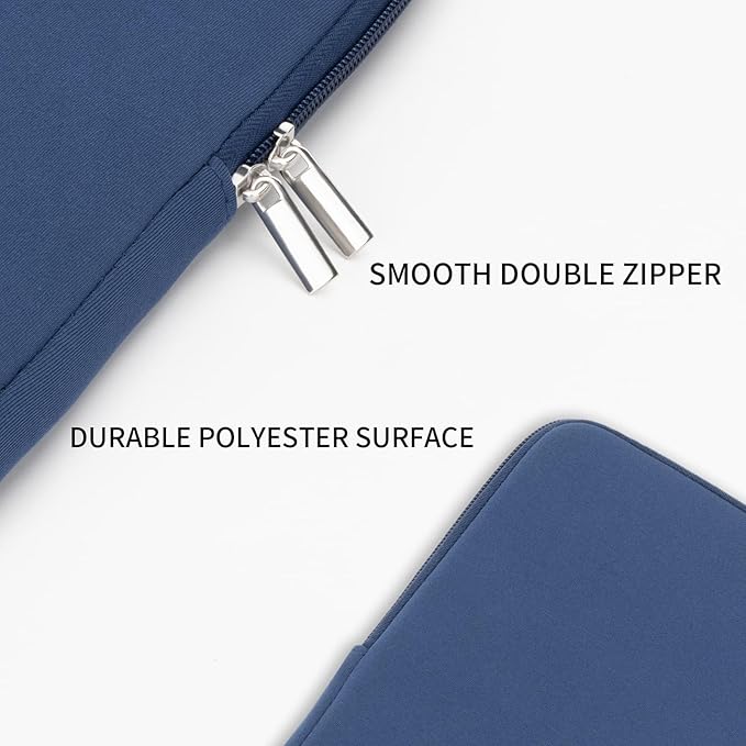 RAINYEAR 13 Inch Laptop Sleeve Compatible with 13.3" MacBook Air/Pro M1 M2 M3 M4 M5 A3449 A3240 A3113 A2681 A2338 Carrying Protective Cover Soft Case (Navy Blue,Upgraded Version)