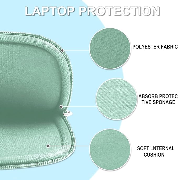 Laptop Sleeve 14 inch, Shockproof Protective Laptop Cover Briefcase Carrying Computer Bag with Accessory Pocket Portable Computer Case for 14" MacBook, HP, Dell, Lenovo, Acer, Binglan
