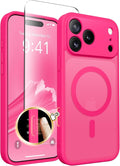 CAPRARO Magnetic for iPhone 17 Pro Max Case, Upgraded [Full Camera Protection] [Compatible with MagSafe] Protective Translucent Matte Women Girl Phone Case Cover, Hot Pink