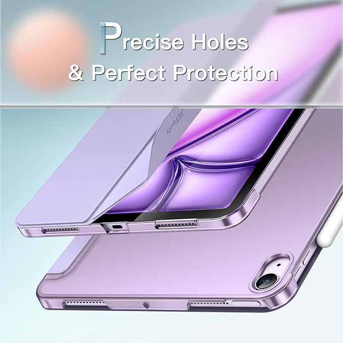JETech Case for iPad Air 11-Inch M4/M3/M2 (2026/2025/2024), iPad Air 5 (2022 5th Generation 10.9-Inch), Slim Stand Hard Back Shell Cover with Auto Wake/Sleep (Light Purple)