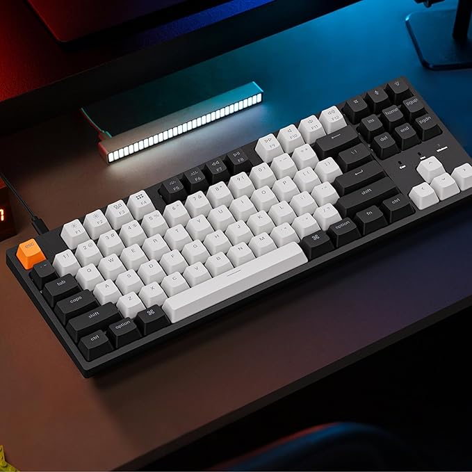 Keychron C1 Wired Mechanical Keyboard TKL, 87-Key RGB Backlit Hot-Swappable Keyboard with Gateron G Pro Brown Switches, Double-Shot ABS Keycaps, USB-C, Mac & Windows Compatible