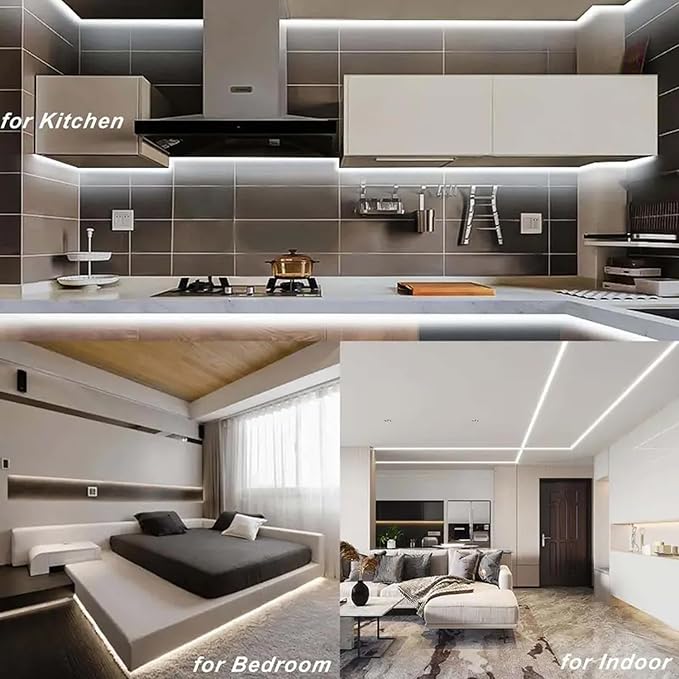 USB LED Light Strip, 6000K White COB LED Strip Lights, 6.6FT TV Lights Flexible Small Led Lights with Touch Switch Controller White 5V LED Strip Light for TV Backlight Bedroom