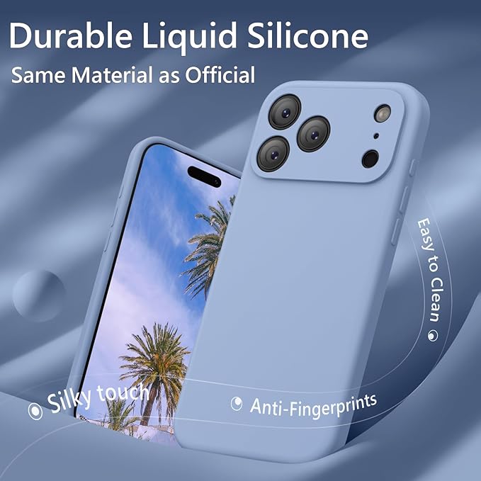 FireNova Magnetic for iPhone 17 Pro Case, Compatible with MagSafe, [Integrated Silicone Camera Control Button] [Camera Protection] Anti-Scratch Microfiber Lining Phone Case, 6.3", Light Blue