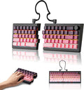 ZORNHER ST68 Wireless Ergonomic Split Mechanical Keyboard,65% Pink & Purple Creamy Thocky TKL Gaming Keyboard with Knob,Lighted Up PBT Keycaps,Cream Switches