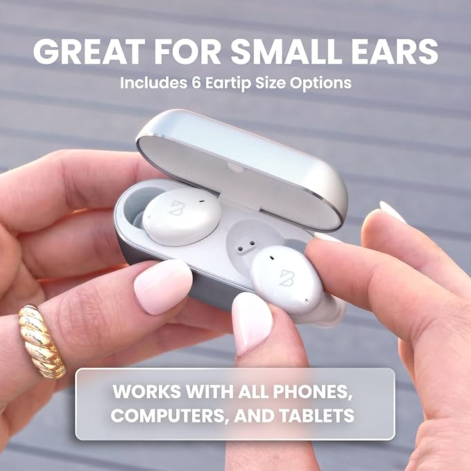 Back Bay Audio Tempo 30 Wireless Earbuds for Small Ears - Award-Winning Sound, Sweatproof Bluetooth Earbuds, Tech Fitness Gifts for Men, Comfortable Bluetooth Ear Buds for Women - White