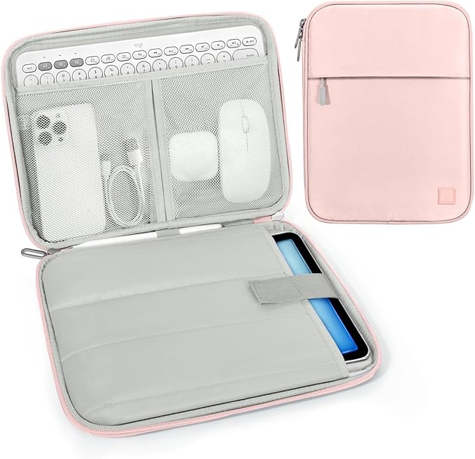 Dadanism 9-11 Inch Tablet Sleeve Padded Carrying Case for iPad (A16) 11th Gen 11", iPad 10th Gen 10.9", iPad Air M4/Pro M5 11", iPad Air 5/4, iPad 9/8/7th Gen, Galaxy Tab A11+ Plus 11",Pink