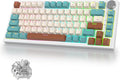 400PRO 75% Wireless Creamy Mechanical Keyboard Bluetooth, Gasket Hot Swappable RGB Gaming Keyboard, Bluetooth/2.4GHz/USB-C Thocky Keyboard with Pre-lubed Cream Grey Switches (82 Brown White)