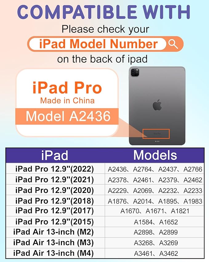 Uppuppy for iPad Air 13 inch Case(Air M4 2026/M3 2025/M2 2024), for iPad Pro 12.9 Case(6th/5th/4th/3rd/2nd/1st Gen) - 360 Rotating Smart Folio Cover with Pencil Holder for Women Girl, Colorful Flower