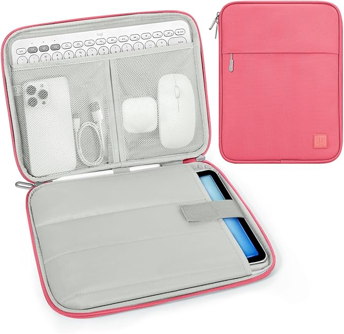 Dadanism 9-11" Tablet Sleeve Padded Carrying Case for iPad (A16) 11th Gen 11", iPad 10th Gen 10.9", iPad Air M4/Pro M5 11", iPad Air 5/4, iPad 9/8/7th Gen, Galaxy Tab A11+ Plus 11", Watermelon Pink