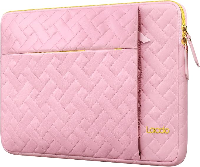 Lacdo Laptop Sleeve Case for 14 inch New MacBook Pro M5 Pro/Max A3426 A3427 (2026), M5/M4/M3/M2/M1 A3434 A3112 A3401 A3185 A2918 A2992 A2779, 13.8 inch Surface Laptop 7th Computer Bag, Sakura Pink