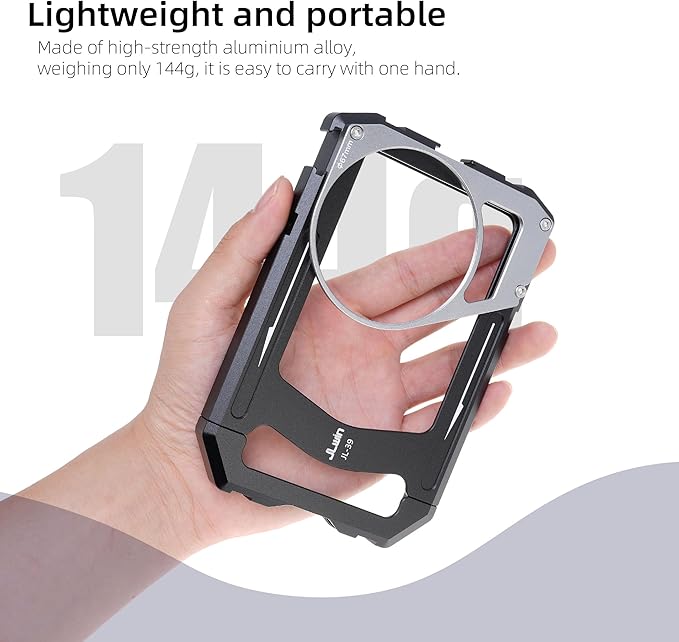 Fotga Universal Smartphone Cage Photo Video Stabilizer + Handles + 67mm Thread Filter Adapter for iPhone 17 16 15 14 Pro Max Samsung Cell Phone Vlog Live Stream Video Record + Cold Shoe Tripod Mount