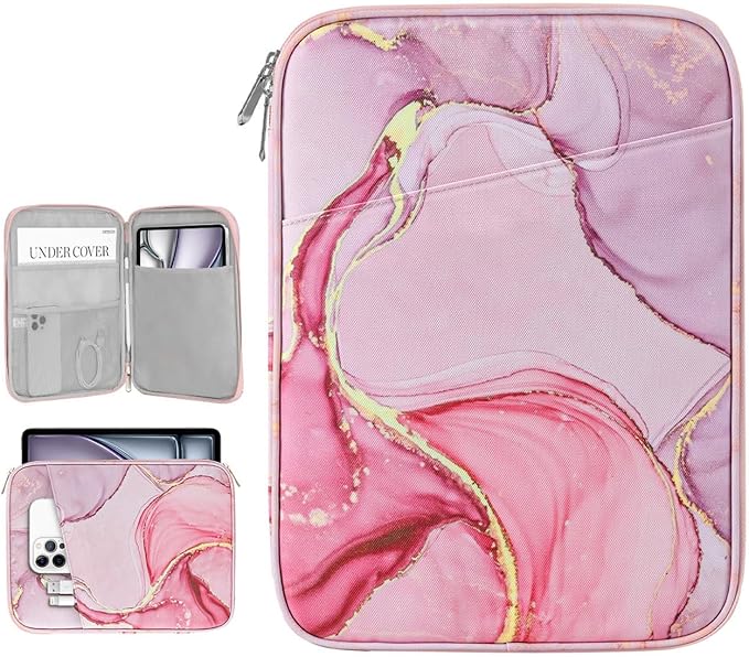 Dadanism 13Inch Tablet Sleeve Bag Carrying Case for iPad Pro 13" M5/M4 2025/2024, iPad Air 13" M4/M3 2026/2025, iPad Pro 12.9", Galaxy Tab S10+/S9 FE+/S9+ 12.4", Remarkable Paper Pro 11.8",Cloudy Pink