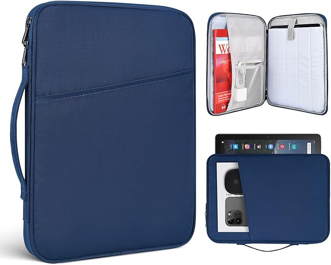 9-11 Inch Tablet Carrying Sleeve Case for Amazon Fire Max 11 2023/10.1" Fire HD 10 Plus Kids Pro,iPad 11th/Pro M5 M4/Air M4 M3 M2 11"/Samsung Galaxy Tab S9 S8 S7 11" Protective Bag with Handle(Blue)