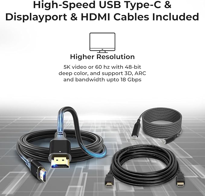 Dell Pro SD25TB4 Thunderbolt 4 Dock Bundle – 130W Docking Station, Multi-Display Support, HDMI + DisplayPort + USB C Cable, Includes Cables & Cleaning Cloth - Black
