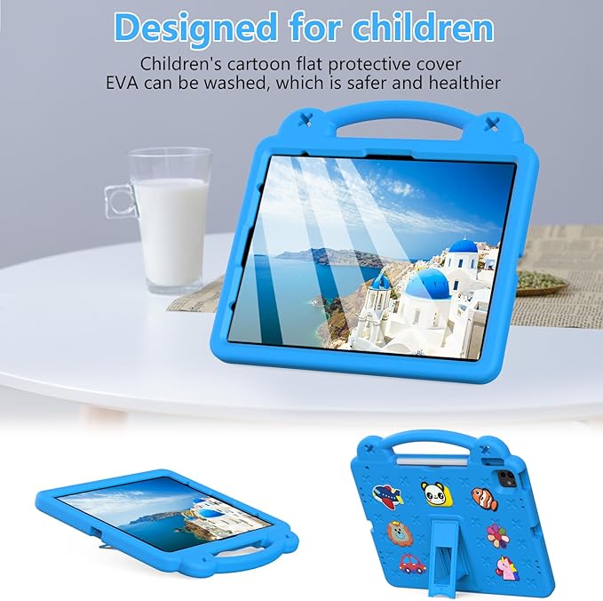YRH Kids Case for iPad Air 13-in. M4/M3/M2 (2026/2025/2024), for iPad Pro 13-in. M5/M4 (2026/2024), for iPad Pro 12.9-in., Blue