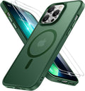 Miracase Magnetic Series for iPhone 13 Pro Max Case [Compatible with MagSafe] [with 2X Screen Protectors] Military-Grade Protection, Anti-Fingerprint, Phone Case for iPhone 13 Pro Max, Dark Green