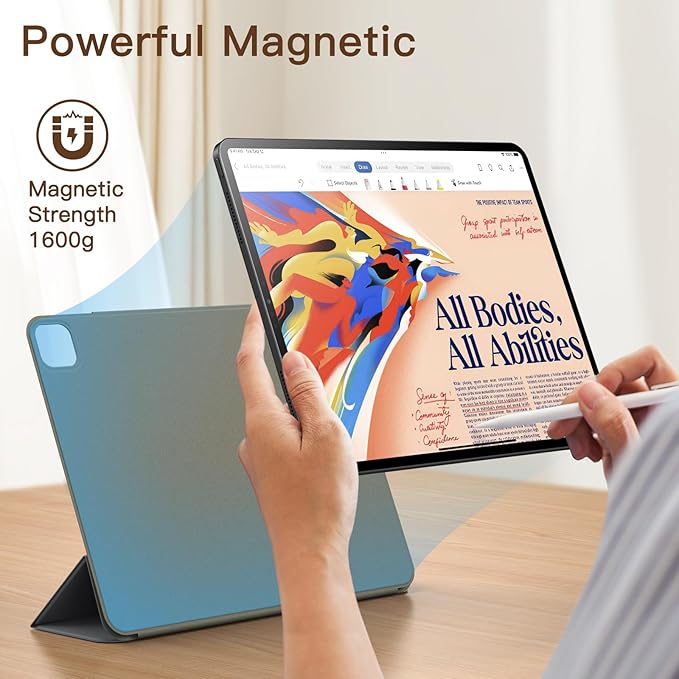 JETech Magnetic Case for iPad Pro 13-Inch M5/M4 (2025/2024), Support Pencil Pro and Pencil (USB-C), Powerful Magnet, Slim Trifold Stand Tablet Cover with Auto Wake/Sleep (Space Gray)