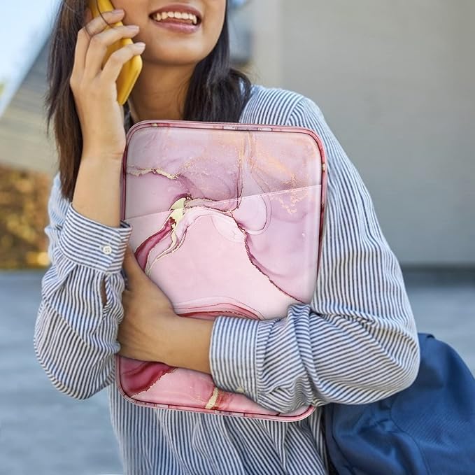 Dadanism 9-11 Inch Tablet Sleeve Bag Carrying Case for iPad 9/8/7th Gen 10.2, iPad Air 11" 2024, iPad Pro 11 M4 M2 2024, iPad Air 5/4 10.9, iPad 10th Gen 10.9, Galaxy Tab A9+/S9 FE/A8, Cloudy Pink
