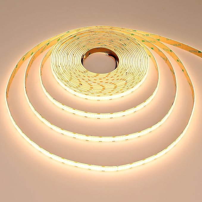 GOMING 32.8ft(10M) DC 24V Double Row COB LED Strip Light Natural White 4000K IP65 Waterproof 6000LEDs CRI 93+ 20000lm Uniform Glow Dotless Flexible LED Tape Lights for DIY Home Decor(No Power Supply)