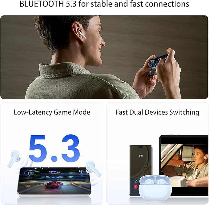 HONOR Choice Earbuds X7i Bluetooth Headphones 40 Hours Duration, 45dB Noise Cancellation Lightweight Wireless Headphones, IP54 Water and Dust Resistant, White
