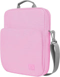 Dadanism 9-11 Inch Tablet Sleeve Bag Carrying Case with Shoulder Strap for iPad (A16) 11", iPad 10th Gen 10.9", iPad Air M4/Pro M5 11", iPad 9/8/7th 10.2", Galaxy Tab A11+ Plus 11", Flowers Pink