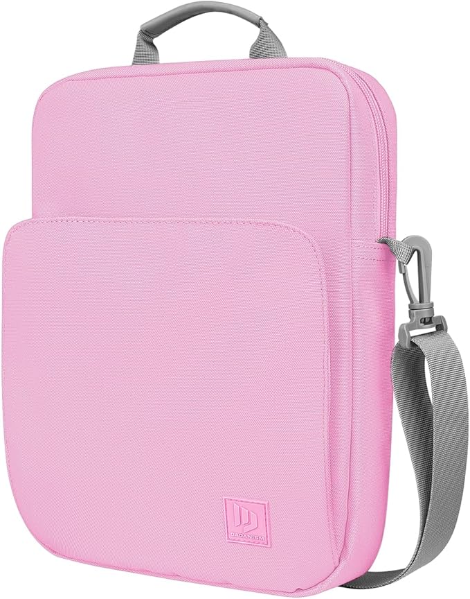 Dadanism 9-11 Inch Tablet Sleeve Bag Carrying Case with Shoulder Strap for iPad (A16) 11", iPad 10th Gen 10.9", iPad Air M4/Pro M5 11", iPad 9/8/7th 10.2", Galaxy Tab A11+ Plus 11", Flowers Pink