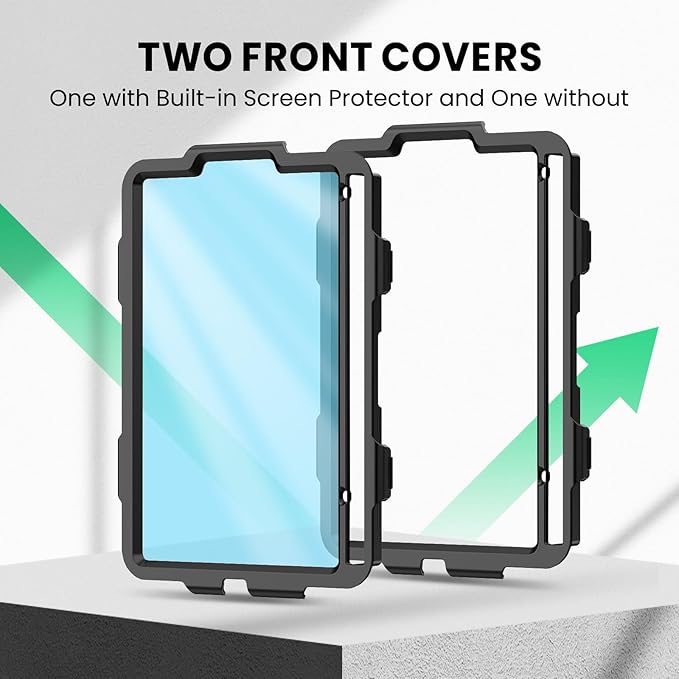 SEYMAC Case for iPad mini 7 (A17 Pro) 2024/ Mini 6 8.3″, Full-Body Shockproof Protective Case with Screen Protector, 360° Rotating Stand, Hand/Shoulder Strap for iPad mini 7th/ 6th Generation, Black