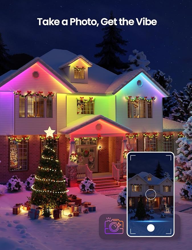 Lepro SW1 AI Smart Outdoor LED Strip Lights - 49.2ft IP65 Waterproof RGBCW Light Strips, 2700K-5700K Tunable Warm White, APP Control(No Remote), 2.4G Wi-Fi Lights for Holiday Decor, House, Porch, Eave