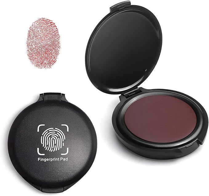 SAYEEC Fingerprint Ink Pad Thumbprint Ink Pad for Office Notary Supplies Identification Security ID Fingerprint Cards Law Enforcement Fingerprint Kit Thumb Print Ink Pad Stamp Pad (Red-2 Pack)