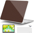 DONGKE for MacBook Neo 13 Inch Case 2026 (Model A3404, A18 Pro chip), Stylish Pattern Protective Hard Shell with Screen Protector, Keyboard Cover & USB-C Adapter - Brown Polka Dots