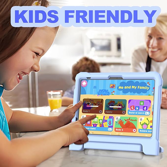 YIHE Kids Case for iPad (A16) 11th Generation 11 Inch 2025 & iPad 10th Generation 10.9 inch 2022, with Built-in Screen Protector and Handle Stand, Full Body Shockproof Protective Cover, LightBlue