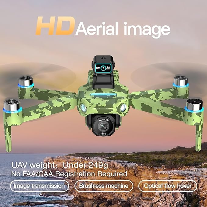 4K GPS Drone with Camera for Adults - 5G Remote Controller with 5.9 Inch Screen,Under 249g，Obstacle Avoidance, 60 Min Flight, Foldable Drone for Adults Beginners.（camouflage）