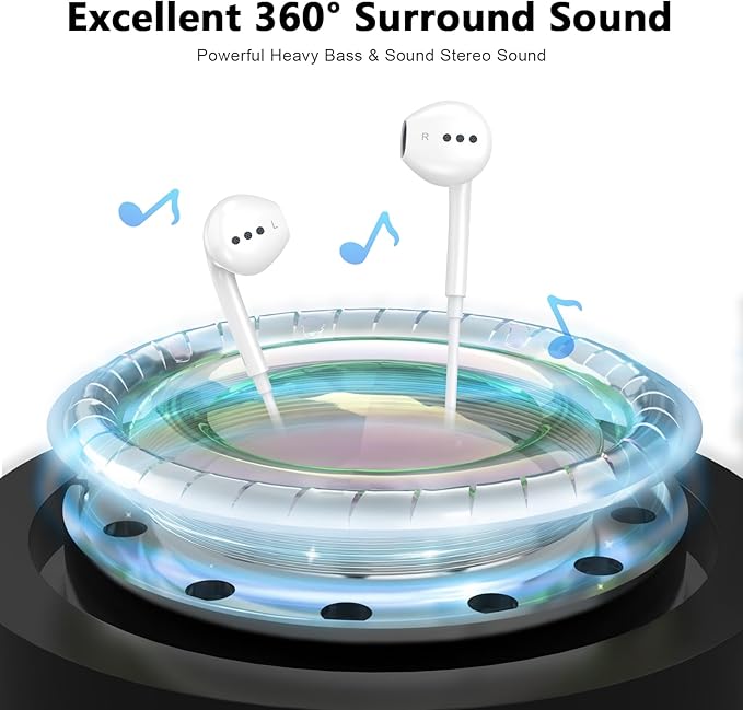 10FT Wired USB C Headphones for iPhone 16 15