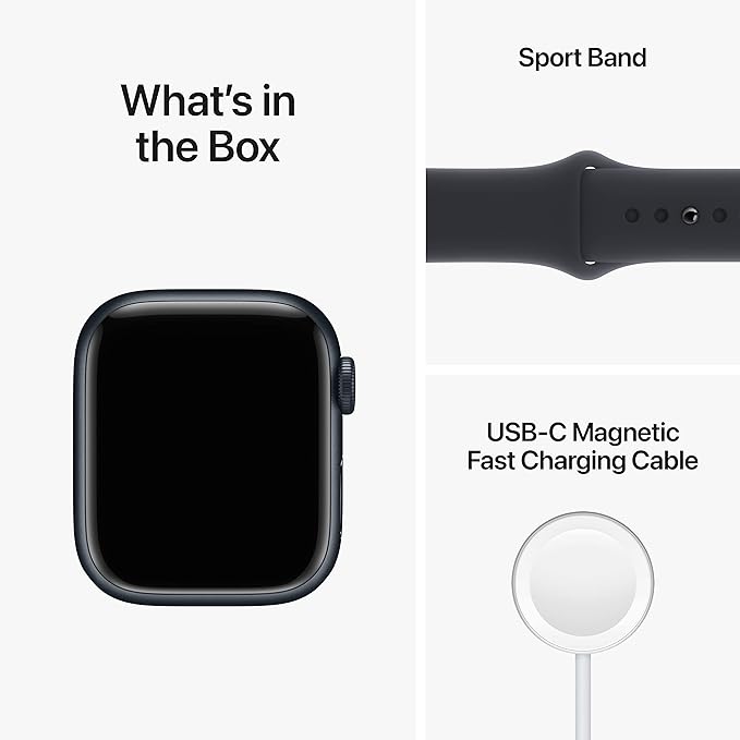 Apple Watch Series 8 [GPS 41mm] Smart Watch w/Midnight Aluminum Case with Midnight Sport Band - S/M. Fitness Tracker, Blood Oxygen & ECG Apps, Always-On Retina Display, Water Resistant