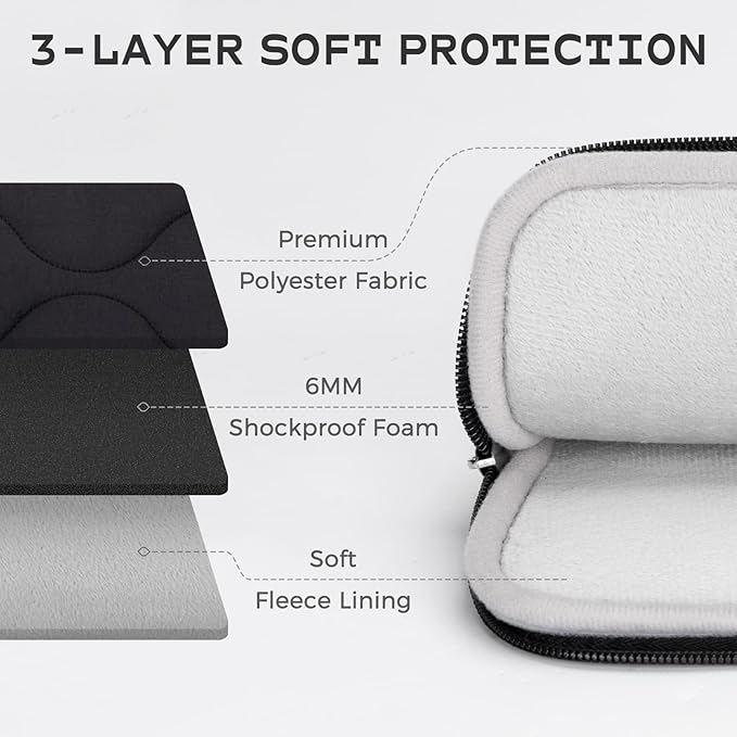Laptop Sleeve Case 13 14 Inch Laptop Cover Protective Case Compatible with MacBook Air MacBook Pro 13 14 Inch Shockproof Padded Laptop Case, Black