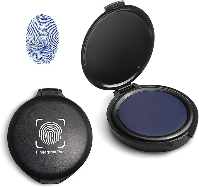 SAYEEC Fingerprint Ink Pad Thumbprint Ink Pad for Office Notary Supplies Identification Security ID Fingerprint Cards Law Enforcement Fingerprint Kit Thumb Print Ink Pad Stamp Pad (Blue-2 Pack)