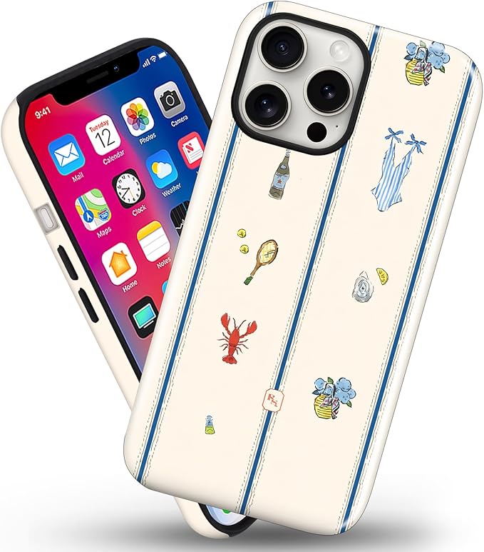 Magnetic for iPhone 14 Pro Case Cute Frog Stripes Phone Case, Summer Shockproof Slim TPU and Hard PC Protective Phone Cover Compatible with MagSafe Designed for Women Girls