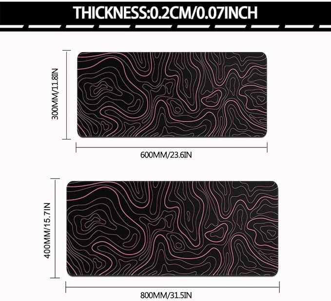 Large Mouse Pad for Desk - Gaming Mouse Pad with Non-Slip Base Stitched Edges, Mousepad for Keyboard and Mouse
