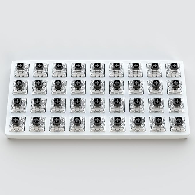 Kailh Box Black Switches for Mechanical Keyboard,3-Pin 60gf Linear/Factory Lubed/Dust&Waterproof Switches(Kailh Box Black,36Pcs)