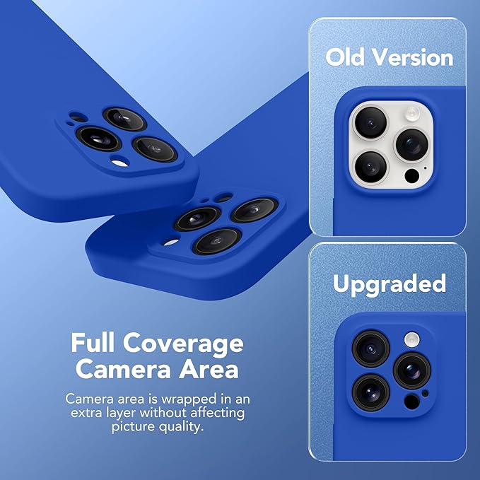 Magnetic for iPhone 15 Pro Max Case, Compatible with MagSafe, [Full Camera Protection][Screen Protector] Silicone Shockproof Protective Phone Case for iPhone 15 Pro Max 6.7", Klein Blue