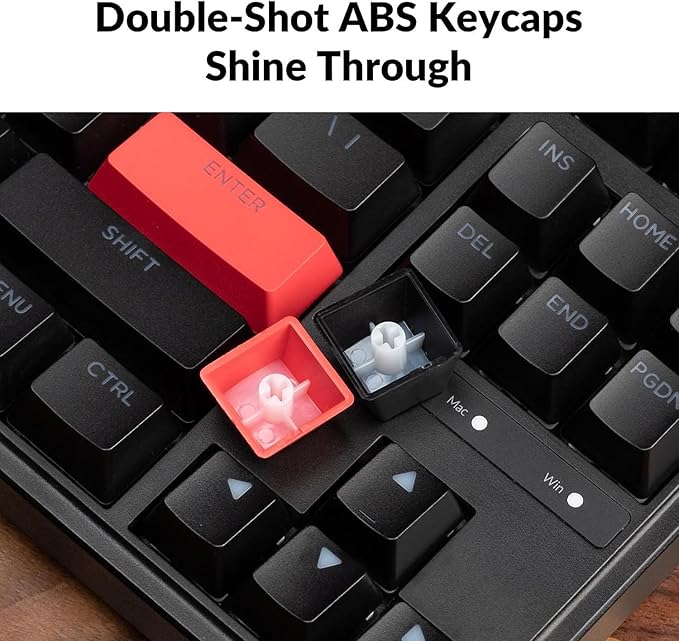 Keychron C3 Pro QMK/VIA Custom Gaming Keyboard, Programmable 87 Keys Compact TKL Layout Gasket Mount, Red LED Backlight Wired Mechanical Keyboard with Brown Switches for Mac/Windows/Linux