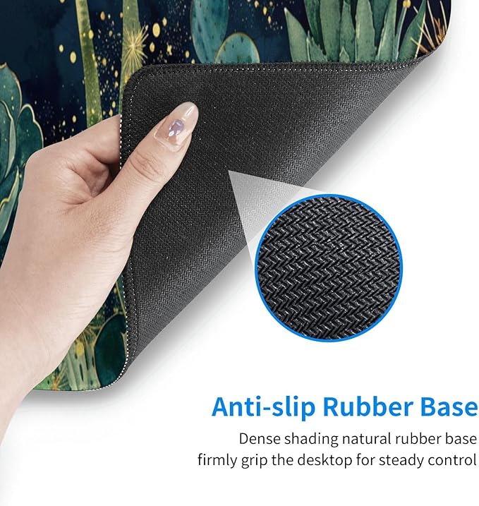 Mouse Pad Gaming - Large Mouse Pad for Desk with Waterproof Surface & Durable Design Desk Mat for Desktop & Office Accessories (Stellar Succulents)