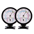Mini Indoor Thermometer Hygrometer Analog 2 in 1 Temperature Humidity Monitor Gauge for Home, Room, Outdoor, Offices, Display Mechanical Diameter 75mm-2 Pack (No Battery Needed)-Black