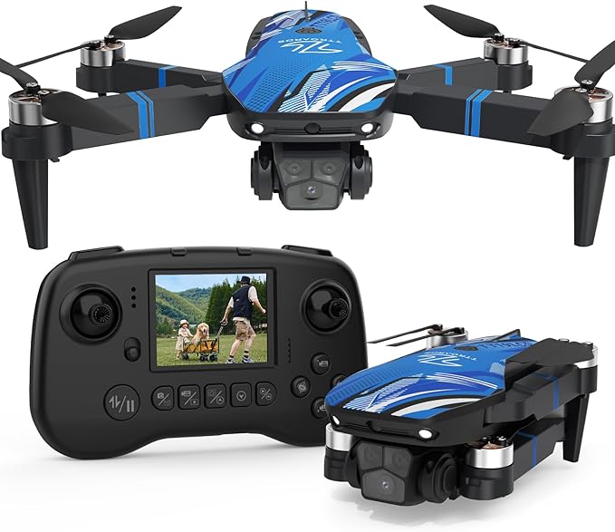 TTROARDS Drone with 4k Camera for Adults, Drone with LCD Screen 2.8 Inch, 32G SD Card, Professional Brushless Motor 270° Obstacle Avoidance, Foldable Remote Control Mini Quadcopter for Beginners