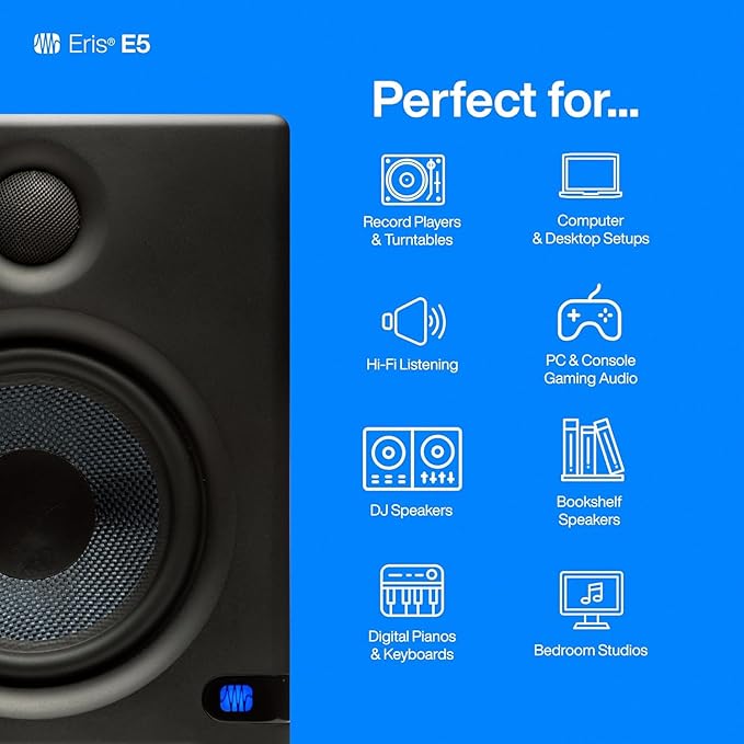 PreSonus Eris E5 Pair 2-Way 5.25” Near Field Studio Monitors