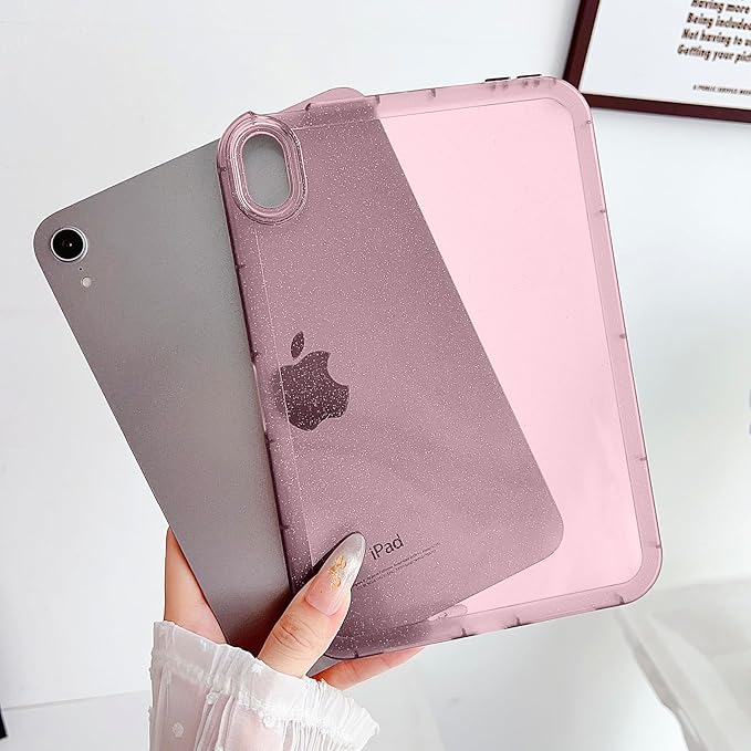 Case for iPad mini 5 (2019) & iPad mini 4 (2015) 7.9 inch Glitter Clear Soft TPU Back Shockproof Cover Bling Sparkly Flexible Silicone Lightweight Case for iPad mini 5th/4th Generation, Pink